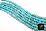 Blue Turquoise Heishi Beads, Smooth Blue Turquoise Beads BS #325, sizes in Flat 6 x 4 mm Rondelle