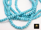 Blue Turquoise Heishi Beads, Smooth Light Blue Turquoise Beads BS #326, sizes in Donut 6 x 4 mm Rondelle, 15 inch Strands