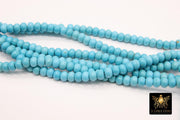 Blue Turquoise Heishi Beads, Smooth Light Blue Turquoise Beads BS #326, sizes in Donut 6 x 4 mm Rondelle