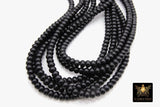 Black Heishi Beads, Smooth Black Beads BS #326, sizes in Donut 6 x 4 mm Rondelle, 15 inch Strands