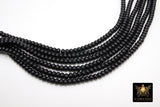 Black Heishi Beads, Smooth Black Beads BS # 326, sizes in Donut 6 x 4 mm Rondelle