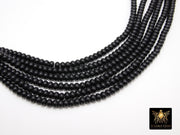 Black Heishi Beads, Smooth Black Beads BS #326, sizes in Donut 6 x 4 mm Rondelle