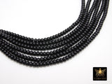 Black Heishi Beads, Smooth Black Beads BS #326, sizes in Donut 6 x 4 mm Rondelle, 15 inch Strands