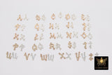 14 K Gold Filled Script Alphabet Connectors, 7 mm 925 Sterling Silver Letters # 3091, Initial Letters