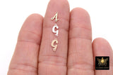 14 K Gold Filled Script Alphabet Connectors, 7 mm 925 Sterling Silver Letters #3091, Initial Letters