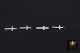 14 K Gold Filled Cross Connector, 925 Sterling Silver Cross Link #3115, Dainty 12 mm Rosary Necklace Center Charms #3114