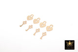 14 K Gold Filled Lock And Key Charms, 10 mm 14 K Gold Filled Dainty Charms # 538, Tiny Permanent Jewelry Charms
