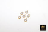 14 K Gold Filled CZ Clear Charm, 4 mm Flat Back Round Charms with Jump Rings # 2276, Birthday Permanent Jewelry