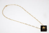 14 K Gold Filled Blue Turquoise CZ Chain Necklace, Genuine 14 K Gold Filled Paperclip Choker #2626, White and Pink Opal