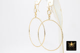 Gold Gemstone Hoop Earrings, 14 K Gold Filled Fancy Hook Ear Wires #692, Gold Plated Round Hoops with Rainbow Moonstone Gemstone