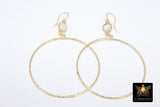 Gold Gemstone Hoop Earrings, 14 K Gold Filled Fancy Hook Ear Wires #692, Gold Plated Round Hoops with Rainbow Moonstone Gemstone