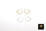 14 K Gold Hoop Stud Earrings, High Quality Gold Filled Round 12 mm Stud Post Findings #2449, 1 Open Loop
