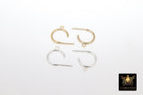 14 K Gold Hoop Stud Earrings, High Quality Gold Filled Round 12 mm Stud Post Finding # 2449, 1 Open Loop