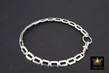 925 Sterling Silver Scroll Bar Bracelet, Rectangle Swivel Fob Designer Bracelet #2626, Dainty Infinity Bracelet