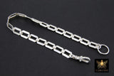 925 Sterling Silver Scroll Bar Bracelet, Rectangle Swivel Fob Designer Bracelet #2626, Dainty Infinity Bracelet