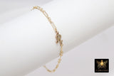 14 K Gold Filled Initial Chain Bracelet, 925 Sterling Silver Letter Charm Bracelet #2626, Chain Link Jewelry