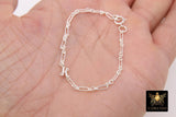 14 K Gold Filled Initial Chain Bracelet, 925 Sterling Silver Letter Charm Bracelet #2626, Chain Link Jewelry