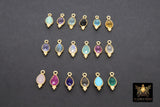 Gold Teardrop Gemstone Charm, Faceted Birthstone Drop Charms With 3 Bead Edge # 3560, 7 x 16 mm Gold Plated 925 Sterling Silver