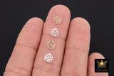 14 K Gold Filled Camellia Charms, 925 Sterling Silver Tiny Rose Flower Charms