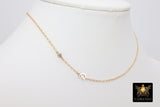 14 K Gold Filled Figaro Initial CZ Personalized Birthstone Necklace Choker