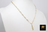 14 K Gold Filled Swivel Fob Paperclip Necklace, 14 K Gold Filled Oval Thick Chain Link Choker # 615, Charm Clip Fob Necklace