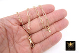 14 K Gold Filled Swivel Fob Paperclip Necklace, 14 K Gold Filled Oval Thick Chain Link Choker #615, Charm Clip Fob Necklace