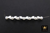 Gold and Silver Nugget Beads, Oval Spacer Beads, 4 mm, 6 mm