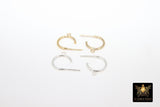 14 K Gold Hoop Stud Earrings, High Quality Gold Filled Round 12 mm Stud Post Finding # 2449, 1 Open Loop