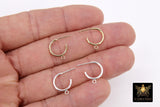 14 K Gold Hoop Stud Earrings, High Quality Gold Filled Round 12 mm Stud Post Finding # 2449, 1 Open Loop