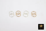 14 K Gold Filled Two Circle Link Ring, 10 mm 925 Sterling Silver Double Interlocking Rings #2623, Small Infinity Ring