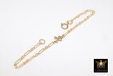 14 K Gold Filled Initial Chain Bracelet, 925 Sterling Silver Letter Charm Bracelet #2626, Chain Link Jewelry