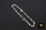14 K Gold Filled Initial Chain Bracelet, 925 Sterling Silver Letter Charm Bracelet #2626, Chain Link Jewelry