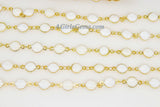 White Rosary Chain, Bezel Chain By The Yard CH #238, 6 mm Flat White Connector Chains