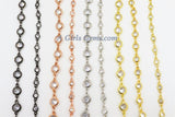 White Rosary Chain, Bezel Chain By The Yard CH #238, 6 mm Flat White Connector Chains