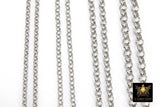 Silver Stainless Steel ROLO Chain, 3 mm 4 mm 5 mm 6 mm Silver Chains CH# 146, Large Unfinished Jewelry Chains By the Foot