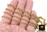 Gold Stainless Steel ROLO Chain, 3, 4