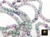 Electroplated Purple Green Fire Agate Beads, Faceted Lavender White Fuchsia Lime Beads BS #226, sizes in 8 mm 14 inch FULL Strands