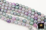 Electroplated Purple Green Fire Agate Beads, Faceted Lavender White Fuchsia Lime Beads BS #226, sizes in 8 mm 14 inch FULL Strands