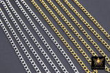 Gold Cuban Curb Chain, Silver 304 Stainless Steel 5 mm Charm Link Chains CH #235, Unfinished Oval Curb Chains