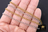 Gold Cuban Curb Chain, Silver 304 Stainless Steel 5 mm Charm Link Chains CH #235, Unfinished Oval Curb Chains