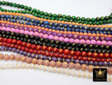 8 mm Round Jade Beads, 6 mm Gold Flecks and Smooth Beads CB #263, 31.1 Inch Strands