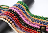 6 mm Color Jade Beads, 8 mm Gold Painted Round Smooth Bead Strands