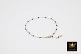 14 K Gold Filled Dainty Satellite Enamel Bracelet, Rainbow Beaded Adjustable Jewelry, Charm Bracelet