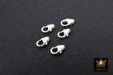 925 Sterling Silver Lobster Clasps, Silver Trigger Clasps # 100, Sizes 5.5 x 8.2 mm