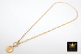 14 K Gold Filled Virgin Mary Necklace, Genuine 925 Sterling Silver Chain Religious Medal Choker, Double Wrap Paperclip Chain