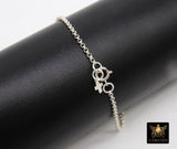 925 Sterling Silver Cross Chain Bracelet, Two Crosses On Rolo Chain Links #615, Cross Charm Bracelet, Everyday Mom Gifts Bracelet