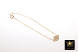14 K Gold Filled Smiley Face Bracelet, 925 Sterling Silver Happy Face #2626, Everyday Chain Jewelry