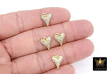 Gold and Silver Plated Small Cubic Zirconia Heart Shaped Charms, Tiny CZ Heart Charms