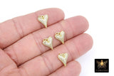 Gold and Silver Plated Small Cubic Zirconia Heart Shaped Charms, Tiny CZ Heart Charms