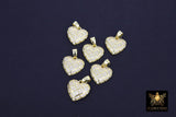 Gold and Silver Plated Small Cubic Zirconia Heart Shaped Charms, Tiny CZ Heart Charms